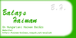 balazs haiman business card